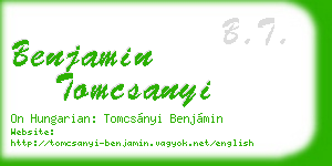 benjamin tomcsanyi business card